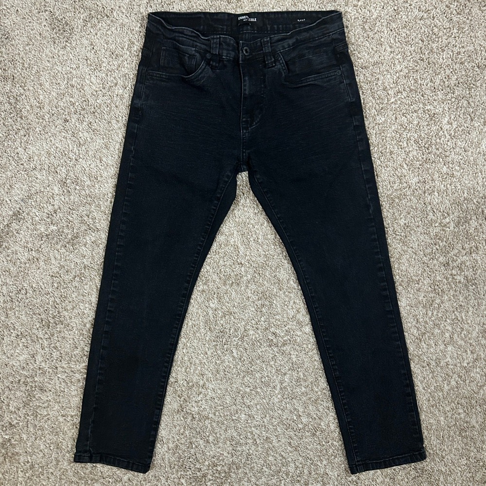 Kenneth Cole New York I Mens Slim Fit Jeans Faded Black Denim Pants I Size 30x30